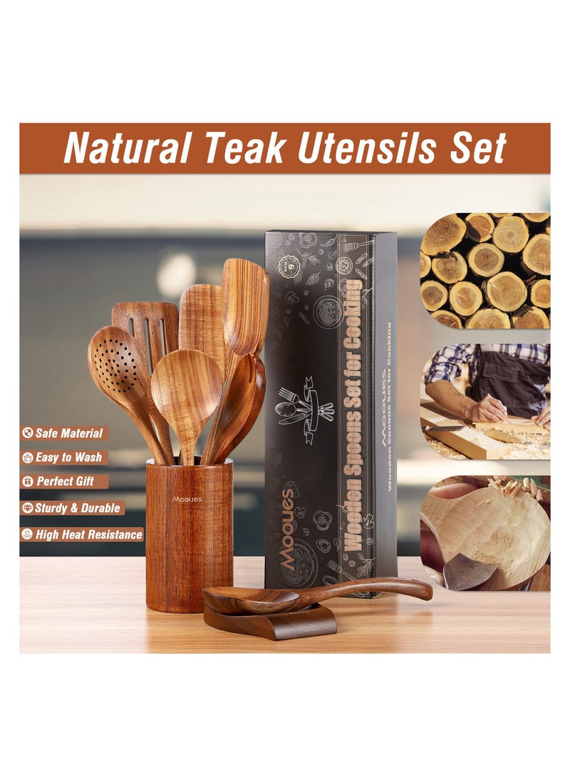 اكسيسن Wooden Cookware is perfect for display as souvenir or kitchen decoration, so it is also an ideal gift choice for anyone who likes to cook. (It is normal for natural wooden kitchen utensils to have slightly different colors). - Image 5