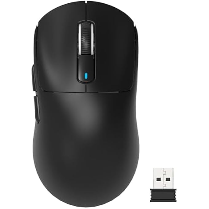 rayihni X3 LIGHTWEIGHT WIRELESS GAMING MOUSE WITH TRI-MODE 2.4G/USB-C WIRED/BLUETOOTH,UP TO 26K DPI, PAW3395 OPTICAL SENSOR,KAILH GM8.0 SWITCH,5 PROGRAMMABLE BUTTONS FOR PC/WIN/MAC(BLACK) - Image 1