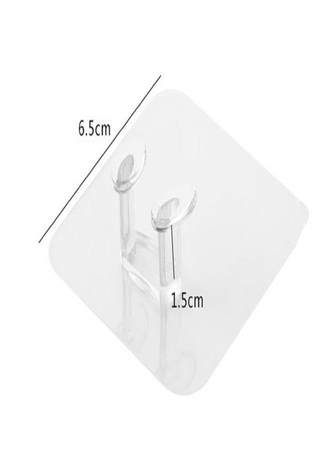 Mopslik Multifunctional Power Plugs Socket Holder Wall Mounted Transparent Self Adhesive Stick on Hook for Keys/Accessories (Pack of 2) - Image 4