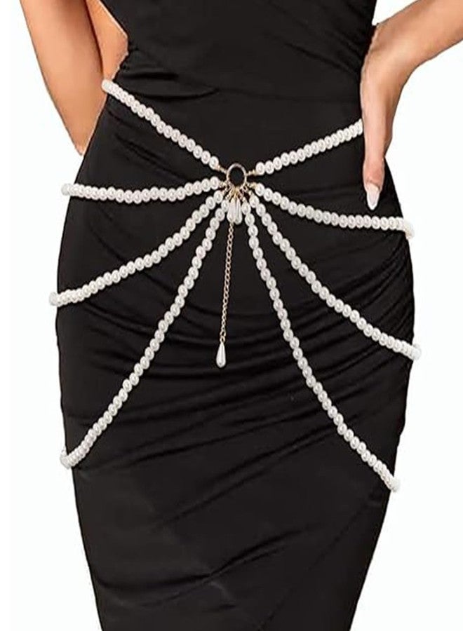Bmirth Waist Chain Belly Tassel Body Chain Pearl Body Jewelry Layered Pearl Belt Summer Beach Body Accessories - Image 5
