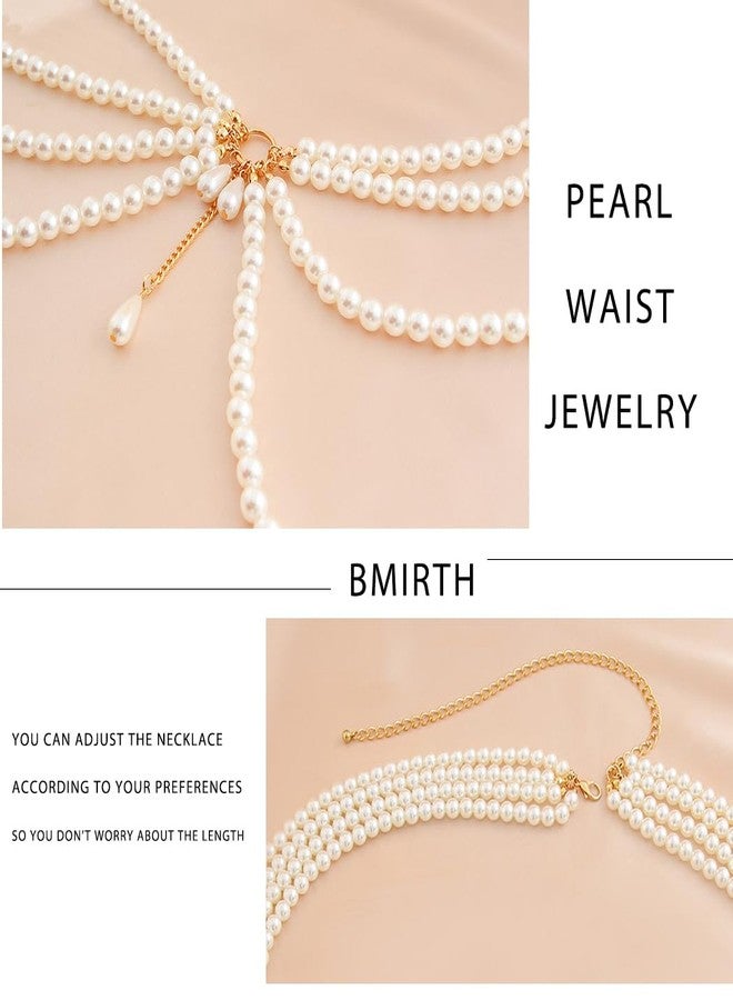 Bmirth Waist Chain Belly Tassel Body Chain Pearl Body Jewelry Layered Pearl Belt Summer Beach Body Accessories - Image 3