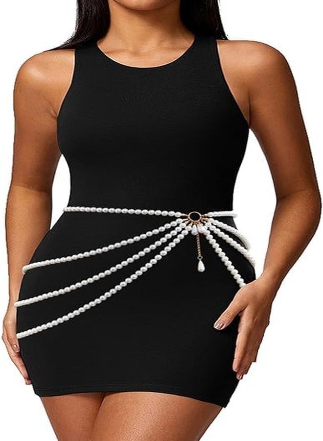 Bmirth Waist Chain Belly Tassel Body Chain Pearl Body Jewelry Layered Pearl Belt Summer Beach Body Accessories - Image 4
