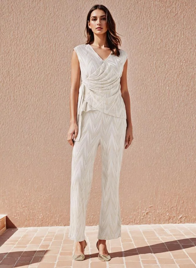 Iconic Iconic Printed Sleeveless Top with Wrap Detail