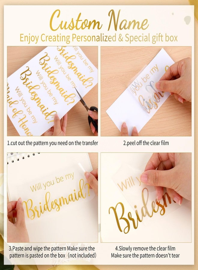 JarThenaAMCS ملصقات "هل ستكونين وصيفة شرفي؟" من JarThenaAMCS، ملصقات فينيل ذهبية اللون تحمل اسم وصيفة الشرف، مناسبة لحفلات توديع العزوبية وطلب الزواج. - Image 3