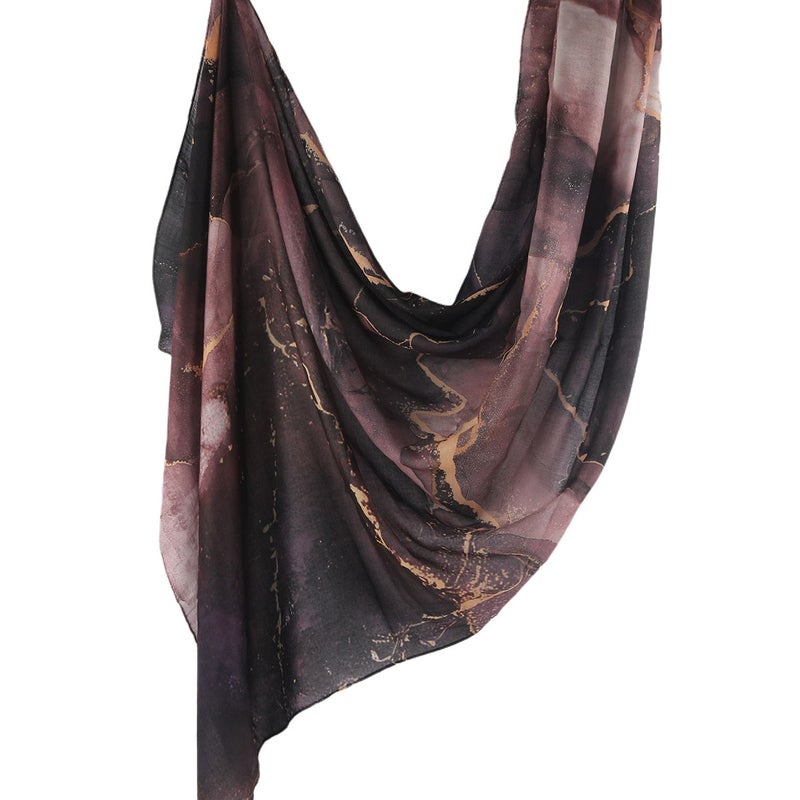 Best-Selling Watercolor Tie-Dye Cotton Scarf - Satin Polyester Long Wrap, Turkish Headscarf