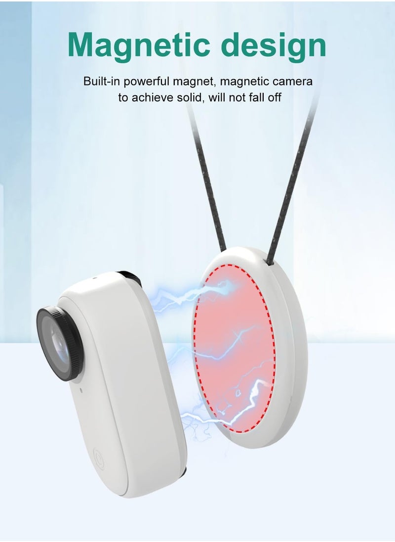 Anmi - Magnetic Pendant Holder for Insta 360 GO 3 Action Camera (White) - Image 1