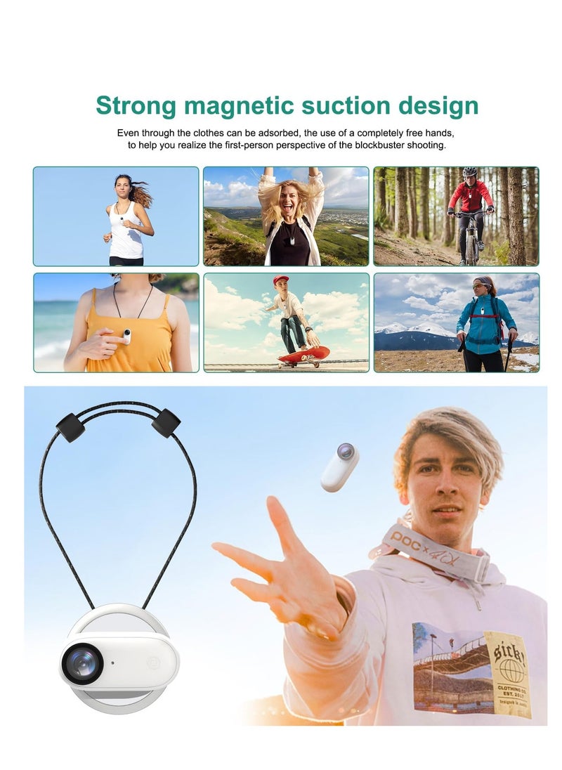 Anmi - Magnetic Pendant Holder for Insta 360 GO 3 Action Camera (White) - Image 1
