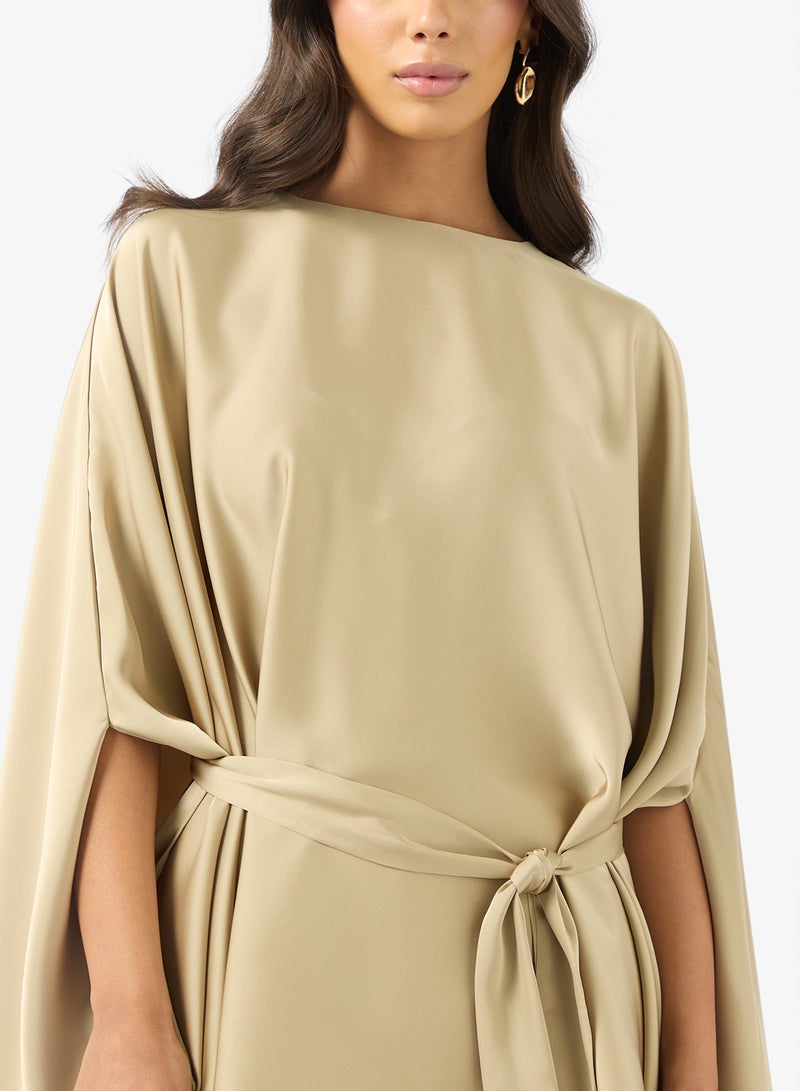 BCBG Belted DRAPED SATIN BLOUSE - Image 3