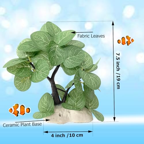 Smiling Pets Aquarium Plants Betta Fish Tank Decorations Ornament Small Size Soft Faux Silk Aquarium Plant for Hiding Fish Reptil Green Plant 1 Pcs - Image 4