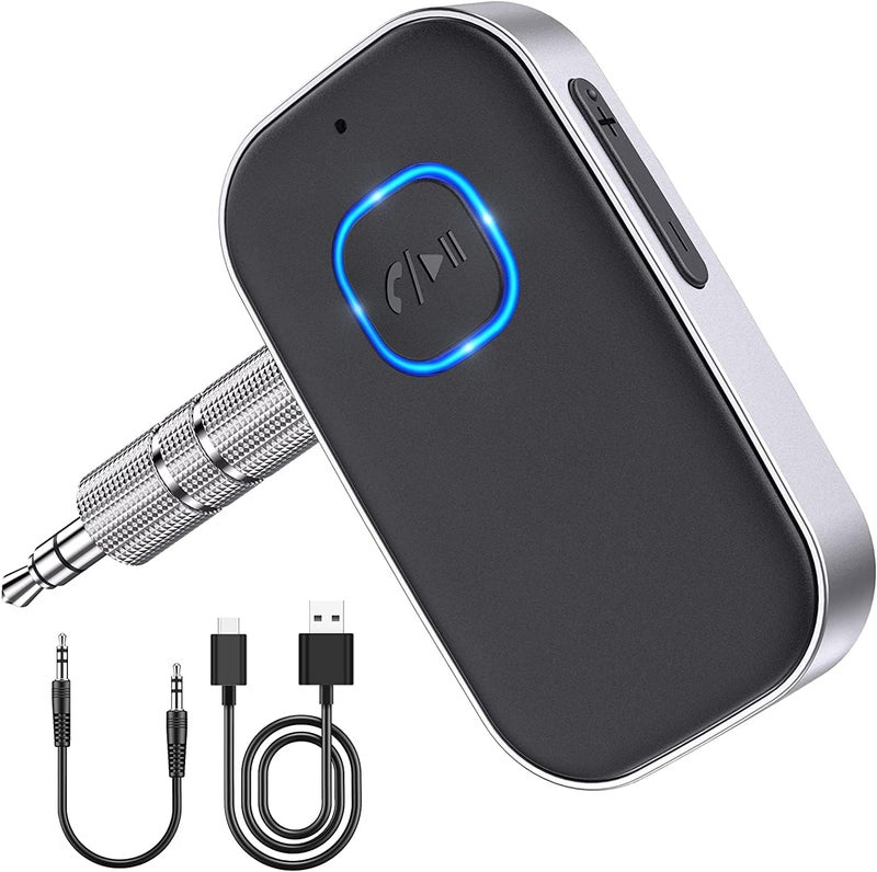 Babacom Bluetooth Receiver, Car Bluetooth Aux Adapter, Noise Cancelled 3.5mm Aux Bluetooth 5.3 Stereo Amplifiers Receiver for Stereo/Speakers/Wired Headphones, Hands-free Calls (16H Standby/Dual Link) - Image 1
