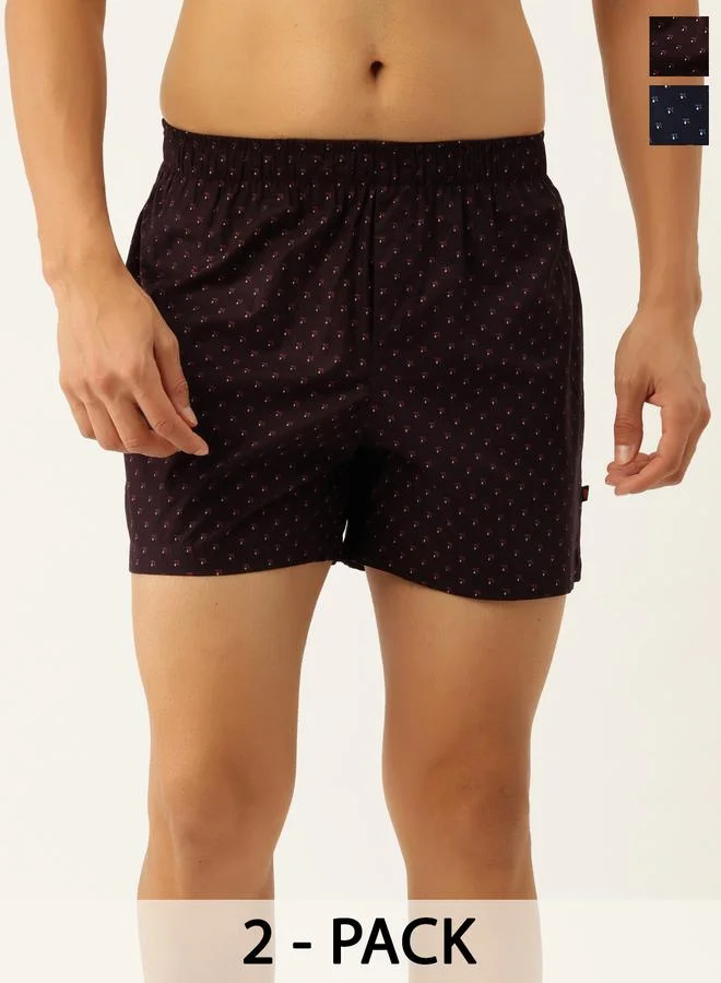 John Players Pack of 2 - Men Printed Cotton Boxers