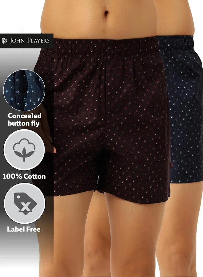 John Players Pack of 2 - Men Printed Cotton Boxers