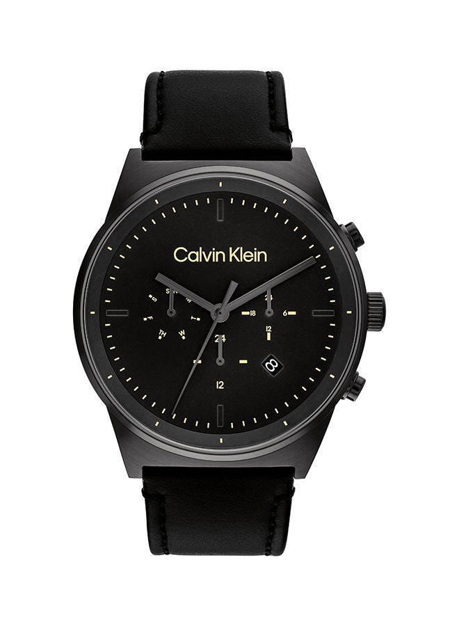 CALVIN KLEIN Men's Analog Round Shape Leather Wrist Watch 25200298 - 44 Mm - Image 1