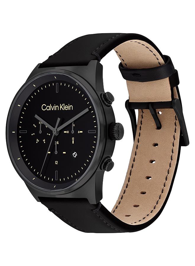 CALVIN KLEIN Men's Analog Round Shape Leather Wrist Watch 25200298 - 44 Mm - Image 3