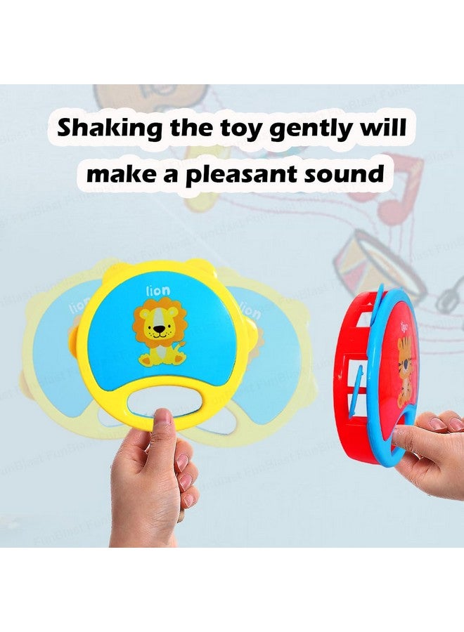 FunBlast Rattles Toys for Babies- Pack of 3 Pcs Shaking, Rattle & Dumbbell Rattle Toy for Kids, Sound Rattle Toy for New Born Baby, Early Development Toys for 3+ Months Babies - Random Color - Image 2