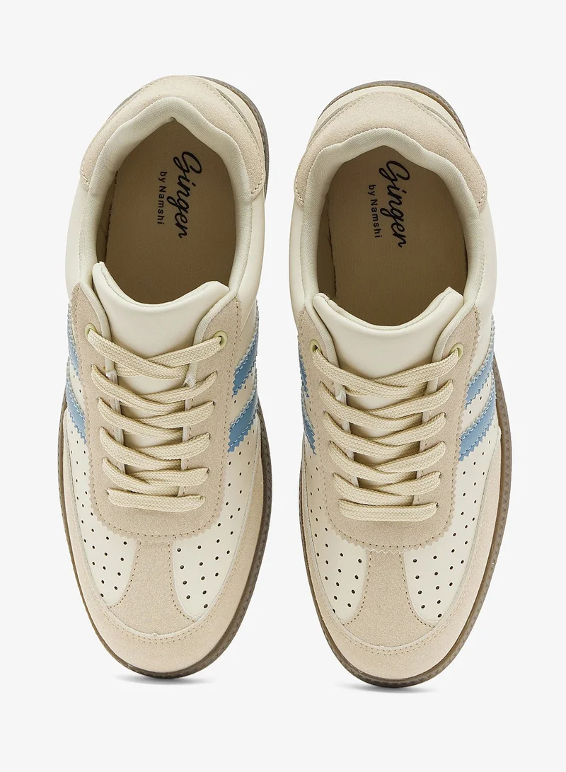 Ginger White Retro Court Sneakers for Women | Best Price UAE