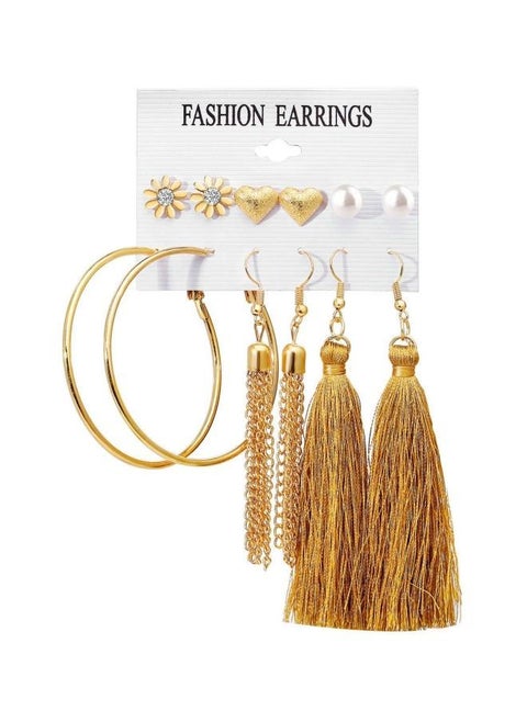 Pair Of 6 Bohemian Flower Earrings