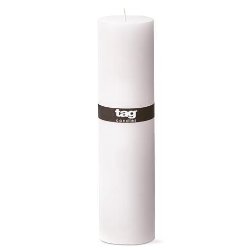 TAG Chapel 3X12 White Pillar Paraffin Wax Candle Unscented Drip-Free Long Burning 175 Hours for Home Decor Wedding Parties Dining Dinner Kitchen Table Tabletop Living Room End Table Decor Decoration - Image 1
