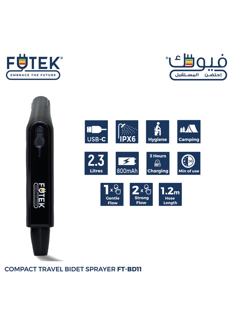 FUTEK - Multipurpose Compact Travel Shattaf Bidet Kit with 2.3L Water Container - Image 1