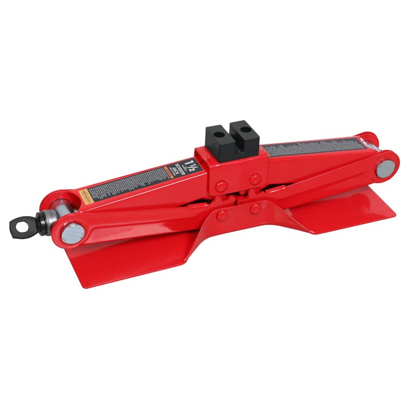 Torin AT10152S4B Portable Steel Scissor Jack with S04 Engineering PVC Saddles 15 Ton 3000 lb Capacity Red