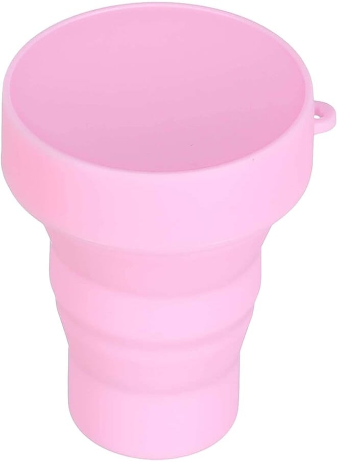 Agfa Agfa Foldable Silicone Cup with Lid, 8×8 cm - Pink 