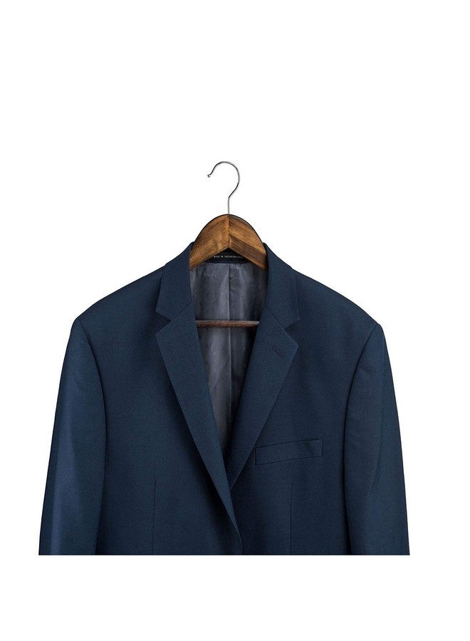 ginoya brothers GINOYA BROTHERS Walnut Wooden Suit Hangers 50 Pack with Non Slip Pants Bar - Smooth Finish Solid Wood Coat Hanger for Camisole, Jacket, Pant, Dress Clothes Hangers  - Image 3