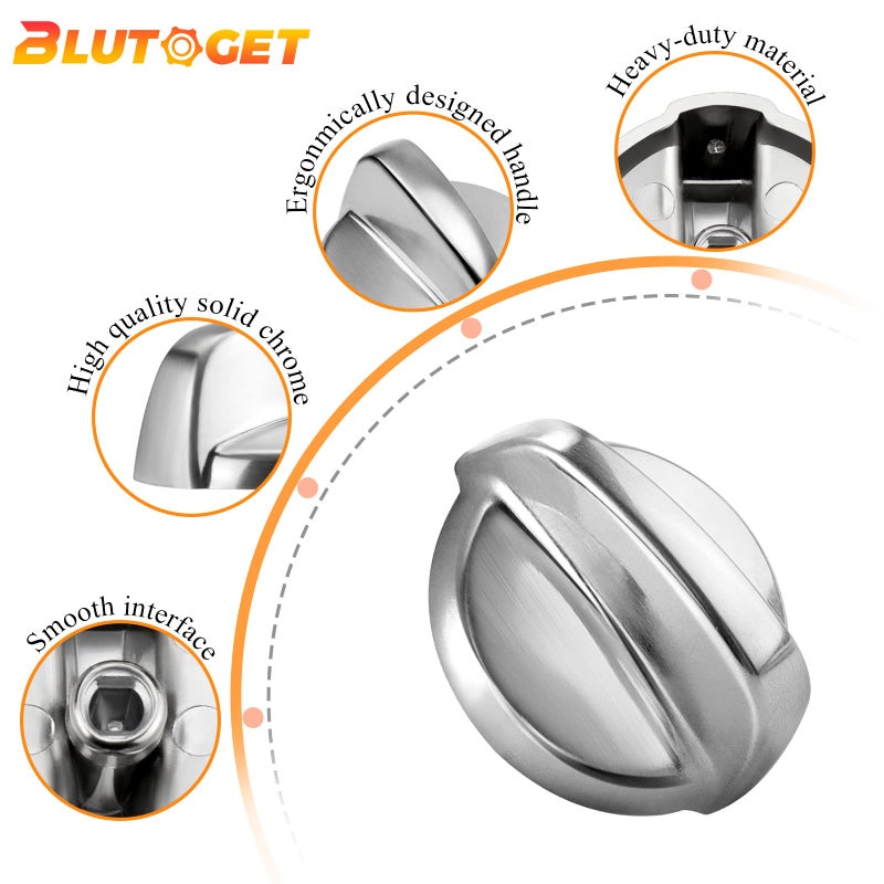 Blutoget Upgraded WB03T10284 PS2321076 Burner Control Knobs 6 Pack Fit for General Electric GE Range/Stove/Oven Knob - WB03T10284 Ge Appliance Knob Replaces 1373043 AP4346312 AH2321076 EAP2321076 - Image 3