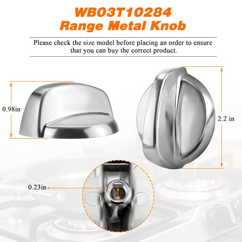 Blutoget Upgraded WB03T10284 PS2321076 Burner Control Knobs 6 Pack Fit for General Electric GE Range/Stove/Oven Knob - WB03T10284 Ge Appliance Knob Replaces 1373043 AP4346312 AH2321076 EAP2321076 - Image 2