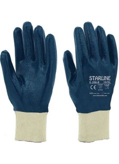 Starline E-206-B Blue Nitrile Work Gloves (12 Pieces) 