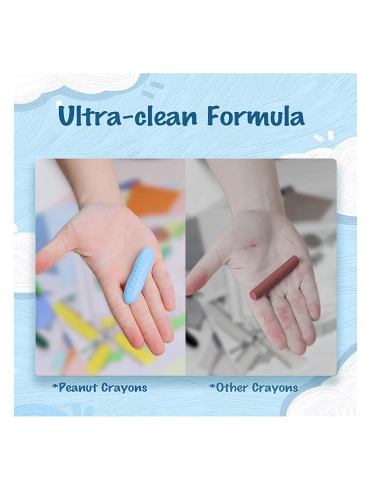 YPlus Crayons, Triangle Peanut Crayons for Kids, Non-Toxic Washable Crayons for Toddlers, Paint Crayons, Coloring Art Supplies, Handwriting Posture Correction Coloring Art for Toddlers (12 Colors) - Image 2