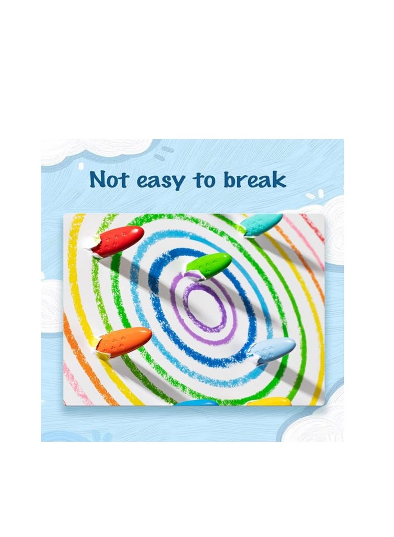 YPlus Crayons, Triangle Peanut Crayons for Kids, Non-Toxic Washable Crayons for Toddlers, Paint Crayons, Coloring Art Supplies, Handwriting Posture Correction Coloring Art for Toddlers (12 Colors) - Image 3