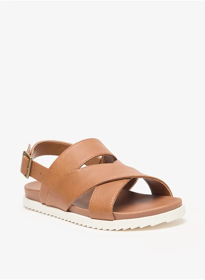 دوتشيني Boys Mister Cross Strap Sandals with Buckle Closure