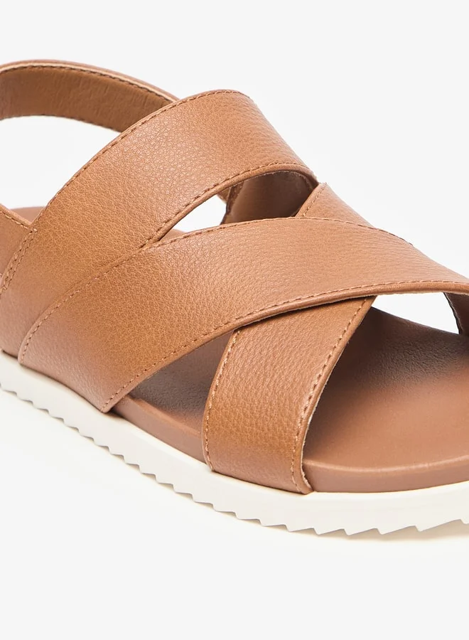 دوتشيني Boys Mister Cross Strap Sandals with Buckle Closure