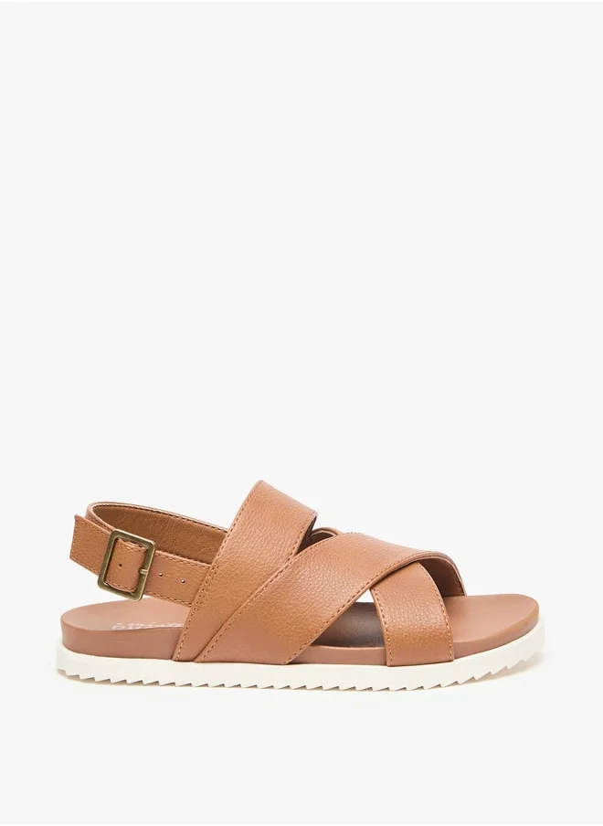 دوتشيني Boys Mister Cross Strap Sandals with Buckle Closure