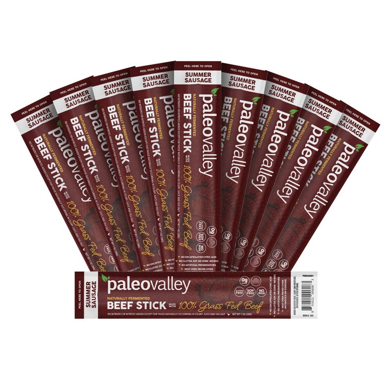 Paleovalley 100 Grass Fed Summer Sausage Beef Sticks  Delicious Gluten Free Beef Snack  High Protein Keto Friendly - Image 3
