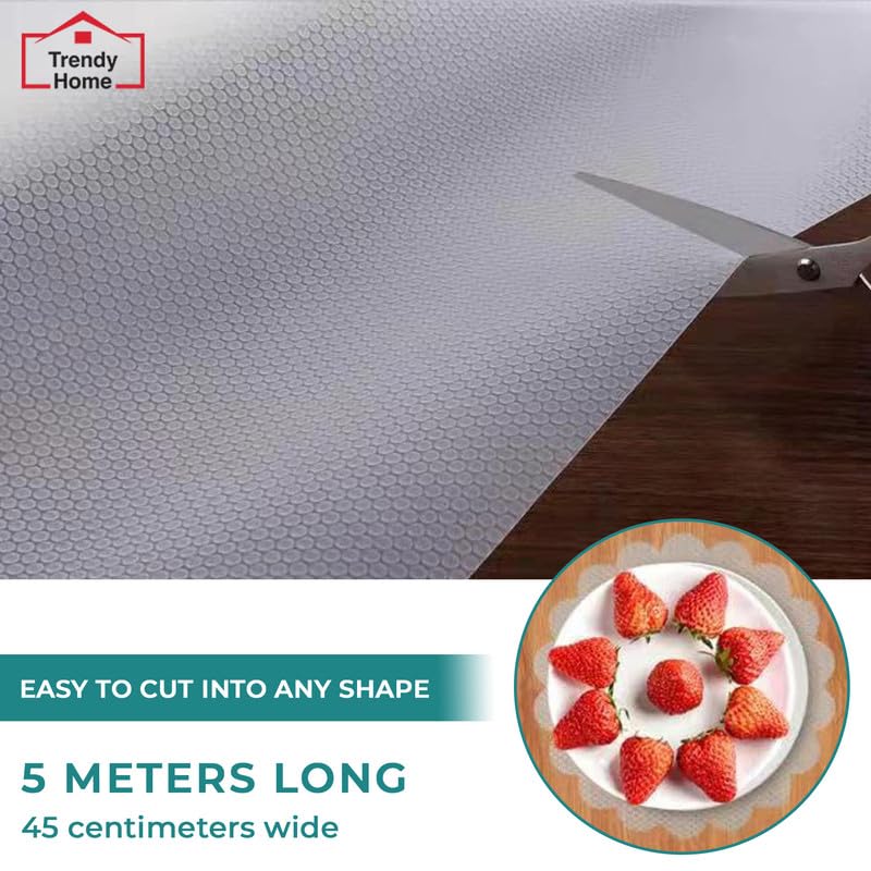 Senego by Trendy Home Anti-Slip Mat for Kitchen, Drawer & Cabinet Liners, Non-Slip Shelf Liner, Super Strong Food-Grade EVA, Washable, BPA-Free, Water Resistant, White, 45 cm x 3 m - Image 4