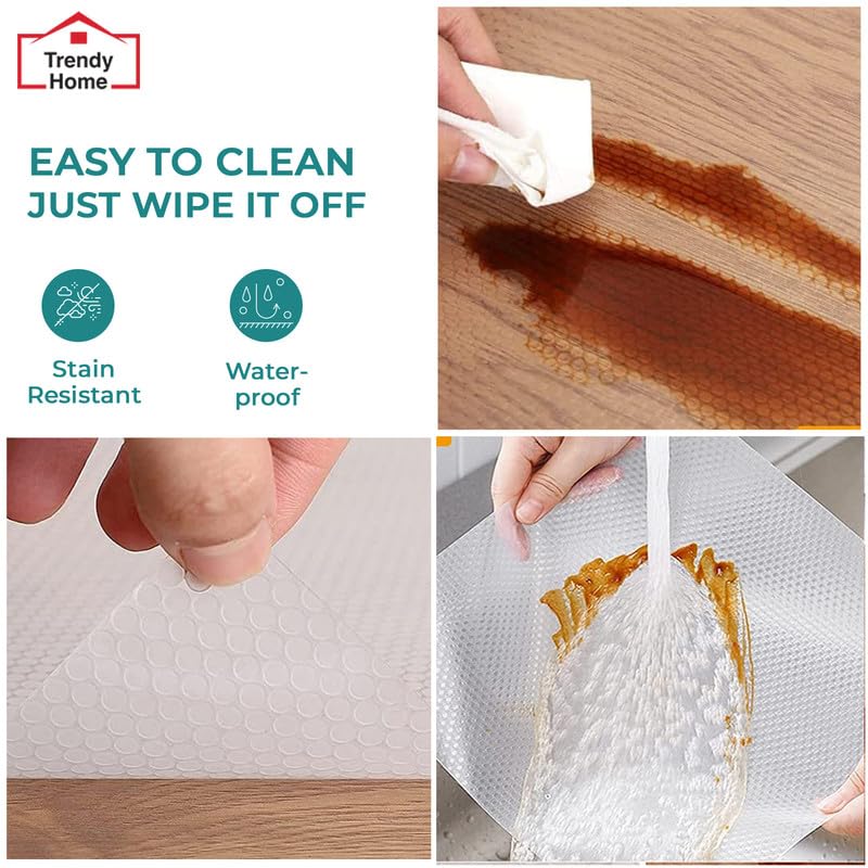Senego by Trendy Home Anti-Slip Mat for Kitchen, Drawer & Cabinet Liners, Non-Slip Shelf Liner, Super Strong Food-Grade EVA, Washable, BPA-Free, Water Resistant, White, 45 cm x 3 m - Image 3