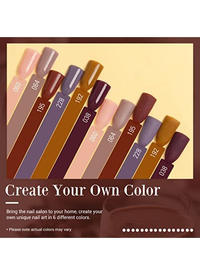 AZUREBEAUTY Nail Dip Powder Set 6 Pcs Dark Brown Color Fall Dipping Powder Nail French Manicure Diy Salon Home Gifts For Women No Need Nail Lamp Cured  - Image 2