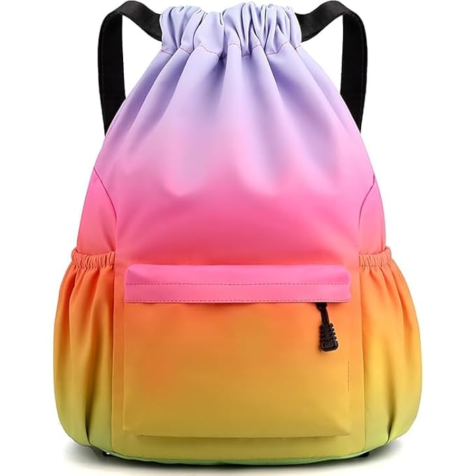 rayihni Drawstring Bags Waterproof Swimming Bags Unisex Sports Backpacks for Kids Adult Large Drawstring Sack packs Bags for School Gym Sports Travel Swimming - Image 1
