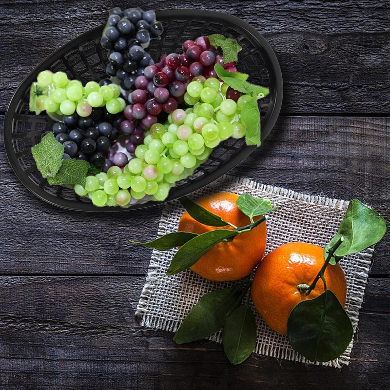 Plastic Chip and Burger Basket, Snack and Fruit Tray Set, Drainable Fast Food Serving Basket for Kitchen and Dining, Reusable Plastic Dessert Tray for Home and - Image 5
