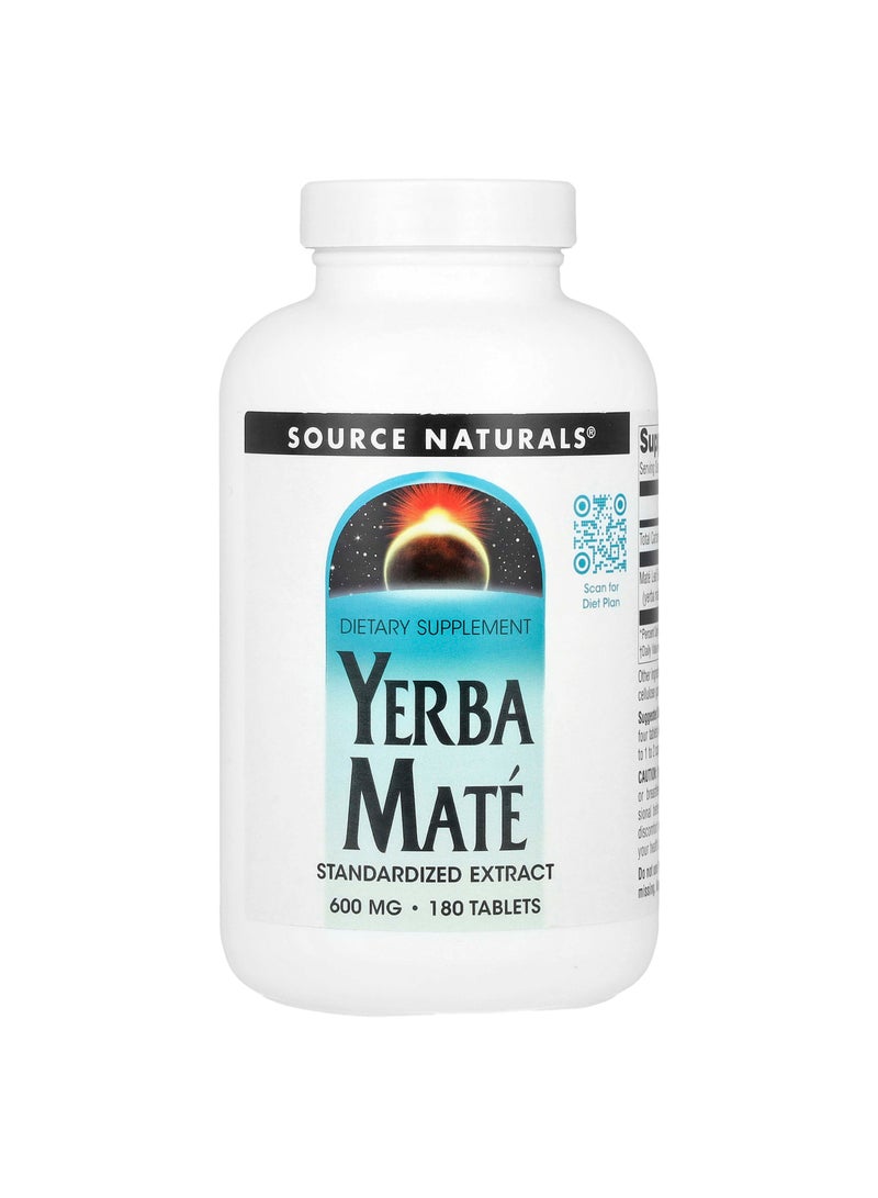 Source Naturals Yerba Mate, 600 mg, 180 Tablets