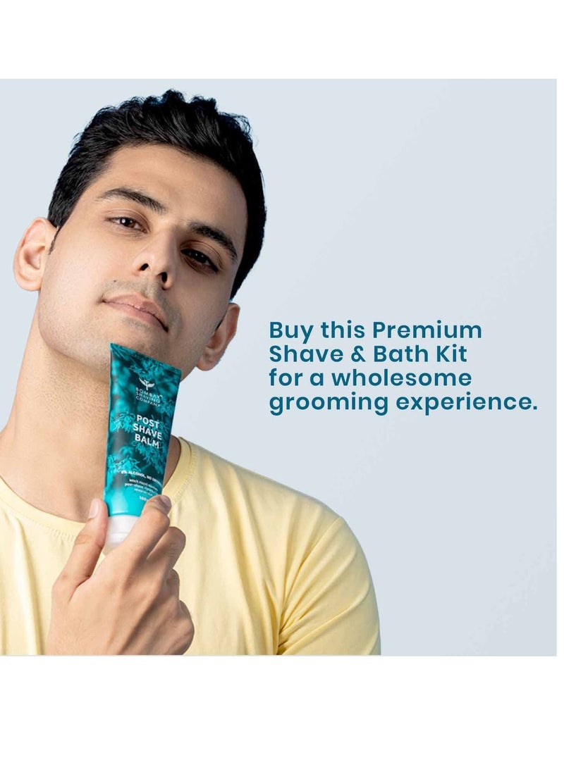 BOMBAY SHAVING COMPANY - Premium Grooming and Shaving Kit Gift Hamper for Men Pre Shave Scrub Shaving Cream Post Shave Balm Charcoal Soap Towel Shaving Kit Bag Gift For Men Husband Boyfriend - Image 1