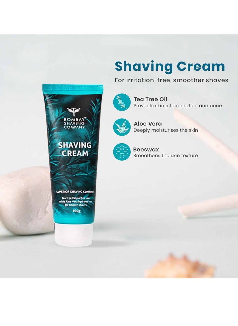BOMBAY SHAVING COMPANY - Premium Grooming and Shaving Kit Gift Hamper for Men Pre Shave Scrub Shaving Cream Post Shave Balm Charcoal Soap Towel Shaving Kit Bag Gift For Men Husband Boyfriend - Image 1