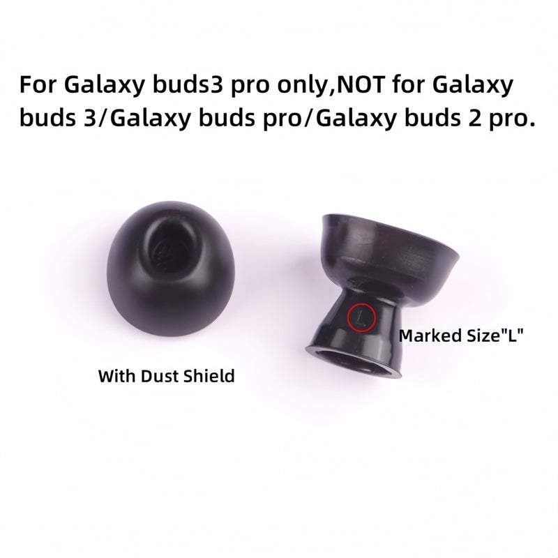Wiki VALLEY Ear Tips for Galaxy Buds 3 Pro Eartips Earbud(2024),3Pairs Silicone Replacement Eartips with Dust Shield Compatible with Samsung Galaxy Buds 3 Pro SM-R630N,Fits Charging Case-S/M/L - Image 4