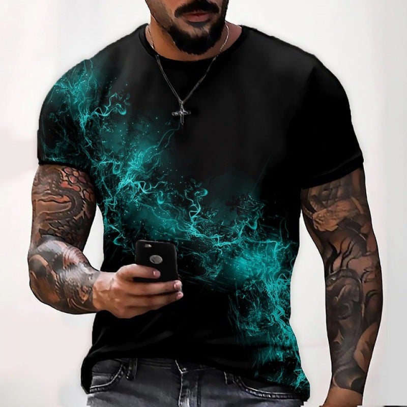 Men'S 3D Digital Printing Daily Round Neck Short Sleeve Street T-Shirt Mixed Batch - Image 1