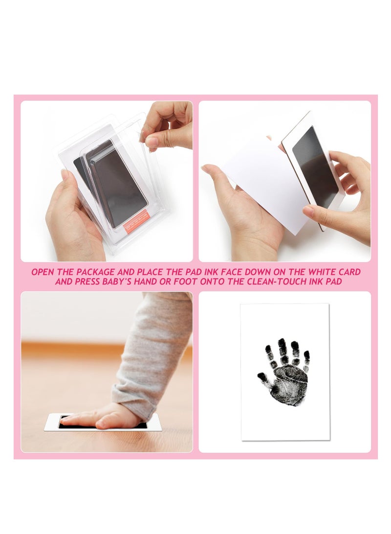SYOSI Clean Touch Ink Pad, Newborn Baby Handprint and Footprint Pet Paw Print Kit, Inkless Infant Hand and Foot Stamp, Family Souvenir, Pet Paw Recorder, Creative Present, Safe and Reliable (Black) - Image 3
