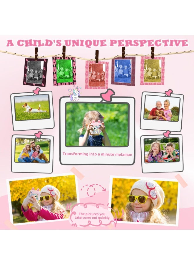 أسيف كاميرا فورية للأطفال، كاميرا رقمية بدقة 1080 بكسل بحجم 2.4 بوصة للأطفال مع ورق طباعة بالألوان وبطاقة سعة 32 جيجابايت، هدية عيد الميلاد للأطفال من 3 إلى 12 عامًا (باللون الوردي) - Image 4