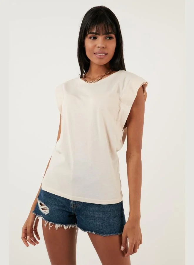 Lela Lela Cotton Crew Neck Sleeveless T Shirt Women's T SHIRT 5864019