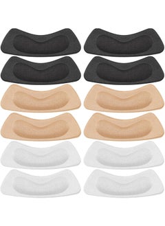 Hotop 6 Pairs Heel Stickers Grips Liner Heel Cushion Pads Inserts for Loose Shoes Women Christmas(Black, White, Khaki) 