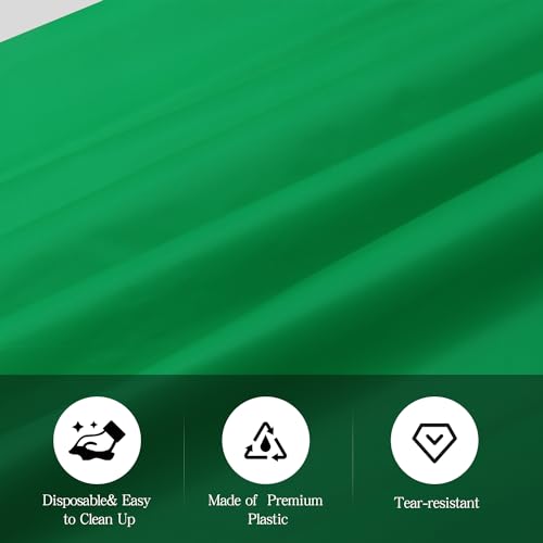 tujol Green 6 Pack Plastic Table Cloth 54" x 108", Disposable Tablecloths Rectangle Table Cover, Plastic Tablecloth for Parties - Image 4